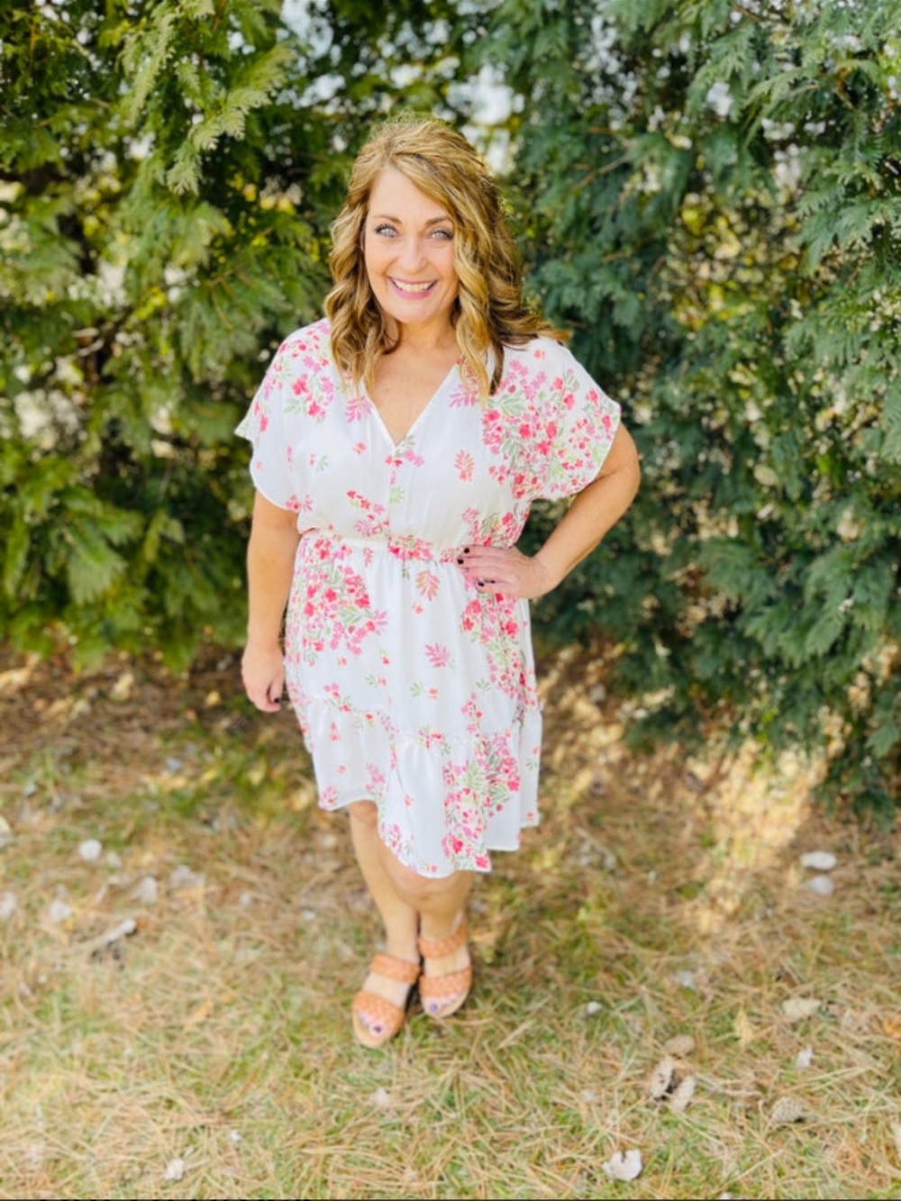 Andree by Unit White Floral mini Summer Dress